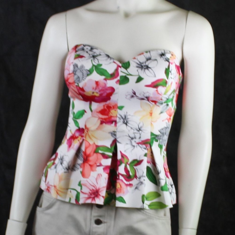 Guess Strapless Floral Top